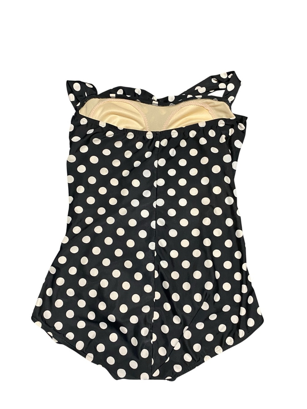Vintage 50's Retro Black White Polka Dot retro pin up Bathing Suit One Piece - Picture 11 of 12